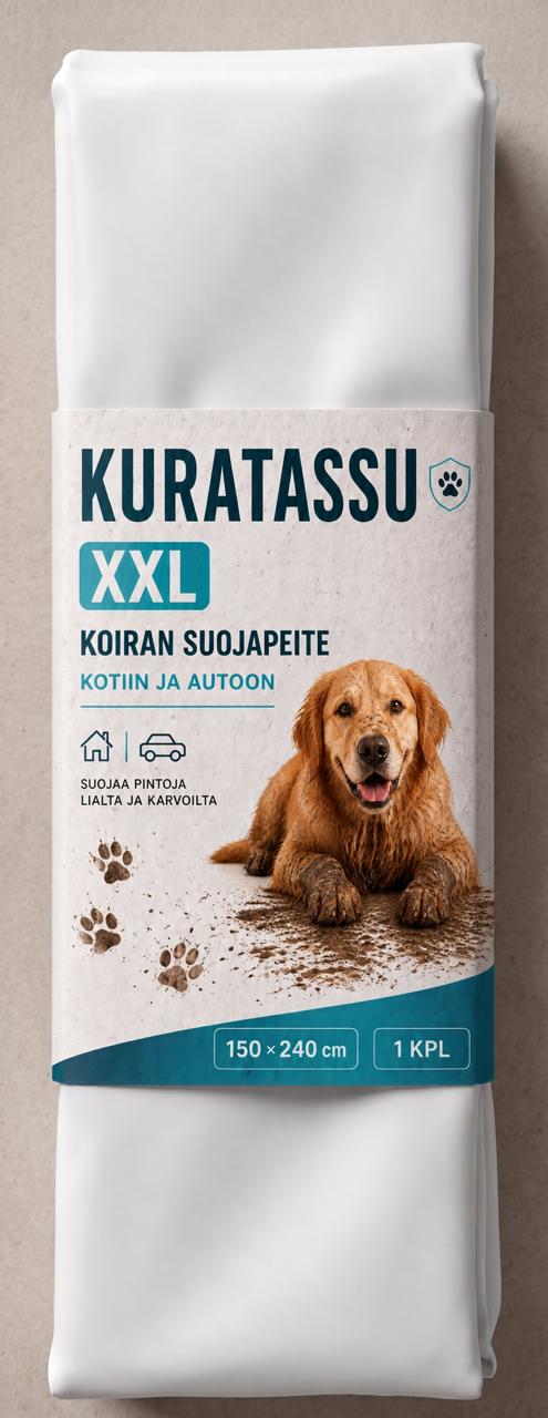 KURATASSU XXL -suojapeite pakattuna